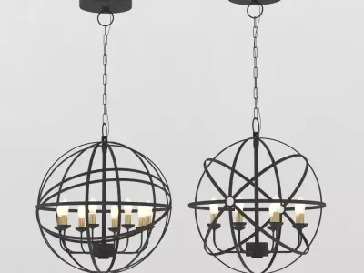 rustic chandelier Low-poly 3D model