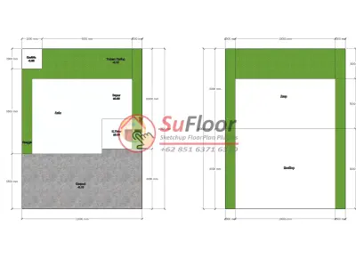 House 12x16m code 600 - Sketchup 3D model 3D model 3D model