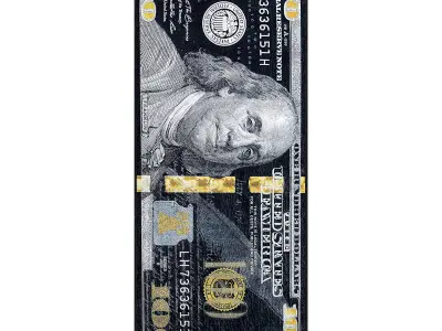 Well Woven Money Collection New Hundred Dollar Bill Runner Rug Low-poly 3D model