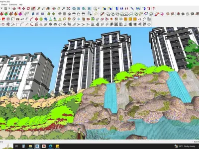 HOTEL SKETCHUP MODEL APARTMENTS CITY 3D model