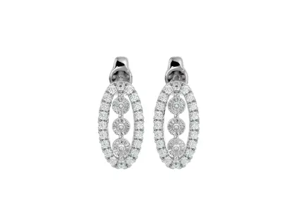 Light Minimalist Diamond Earrings 3D print model 4