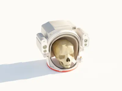 Animated Skull Space Helmet 3D model