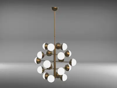 Chandelier savoy pendant light - orange 3D model