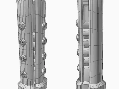 Energy fence pack 02 sci-fi low poly Low-poly 3D model