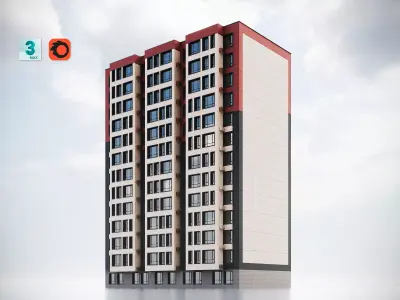 Modern Residential Building 018 3D model
