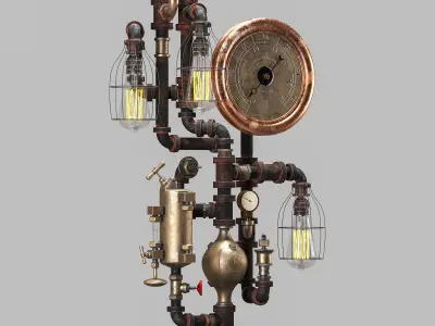 Steam Gauge Lamp by machineagelamps 3D model