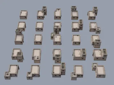 Medieval Desert Houses Asset Pack 3D model