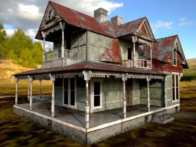 Buildings Pack - Old abandoned farm scene Low-poly 3D model