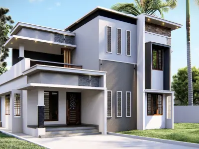 Two storeyed building 3D model 3D model