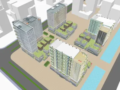 SU model of Wujiang Lot A office park building 3D model