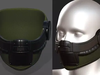 Gas mask helmet protection scifi futuristic  Low-poly 3D model