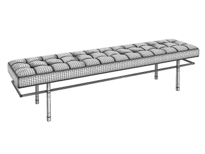 Bench leather with brass legs 3D model