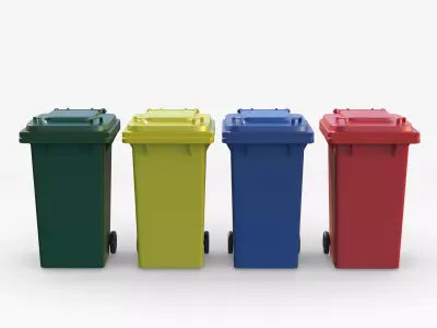 Plastic Trashcan 3D model