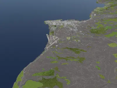 Beirut 50x50km City Map Model 3D model