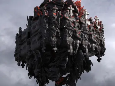 Dantes Inferno Hell Cube Sculpture 3 3D model