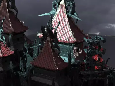 Lord Oda Nobunaga dragon temple 6 3D model