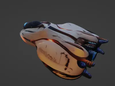 Alien-Inspired Futuristic Spaceship   3D model