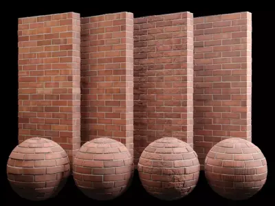 Red Brick Tiles Material PBR 200 x 200 cm Texture