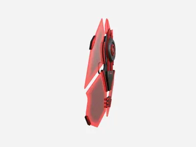 SciFi Shield A04 Red Black - Sci Fi Weapon Design Low-poly 3D model