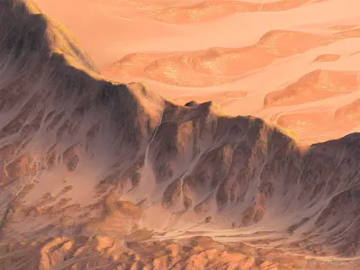 Mars Crater 8k realistic render Vray 3D model