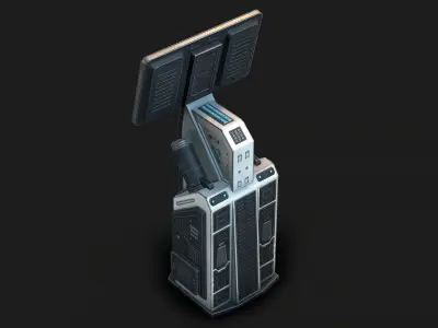 Sci Fi Terminal 02 Low Poly Low-poly 3D model
