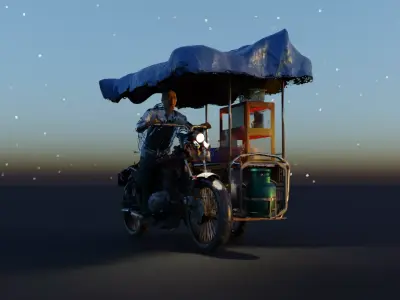 Asian food street fendor 3D model