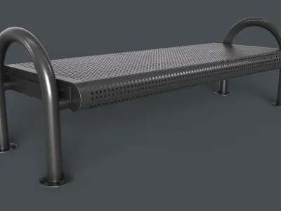 Metal Modern Bench 5 PBR Game Ready Low-poly 3D model