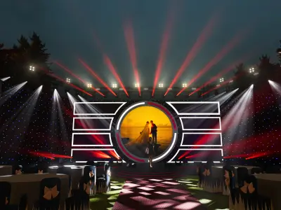 Concert stage design 3D model Texture