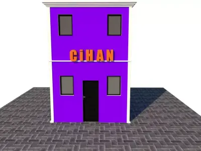 small animated house 3D model