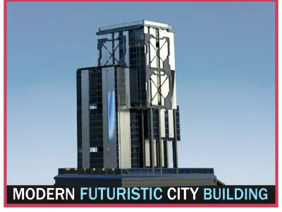 Futuristic Future Modern City Building Skyscraper 09 3D model