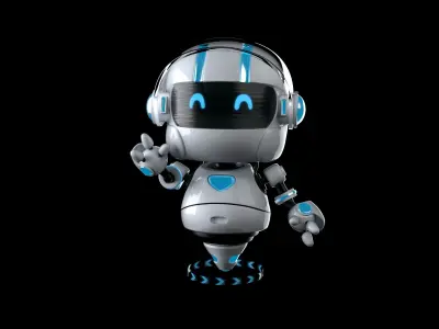 cute robot Low-poly 3D model