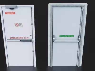 Emergency Exit Door 3D Model Low-poly 3D model