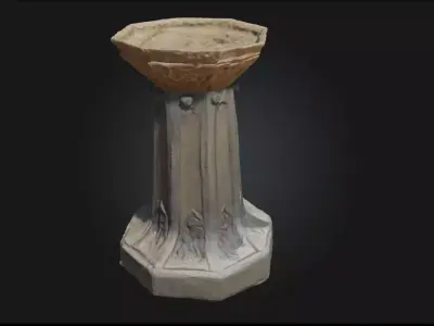 Celtic Stone Pedestal  Mystical Elegance of Ancient Rituals 3D model