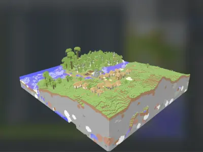 Minecraft Village 3D model
