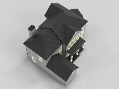 British House Design 20T2  Low-poly 3D model
