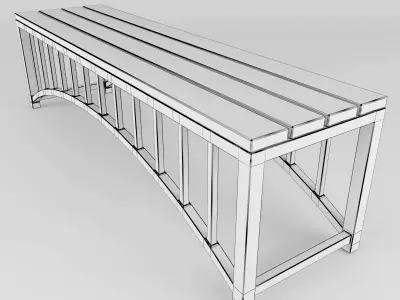Chrome bench 3D model