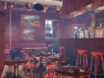 Modular Pub Environment Asset Pack Low-poly 3D model