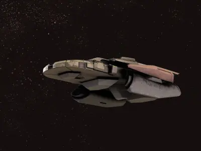 spaceship cartoon scifi  Low-poly 3D model