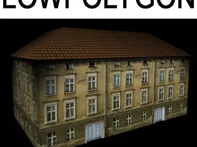 Building old in czech republic Low-poly 3D model