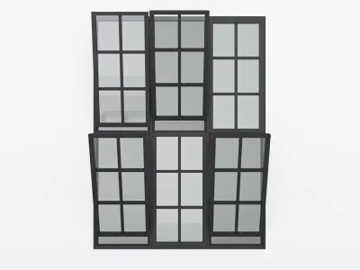 Aluminium window 12 3D model