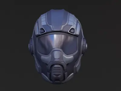 Sci-fi Helmet Low Poly PBR Low-poly 3D model