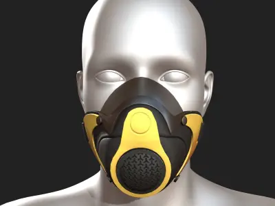 Gas mask protection futuristic technology fantasy 3d  Low-poly 3D model