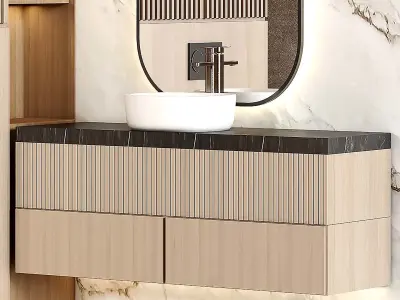 Bathroom furniture 006 in a modern minimalist style 3D model