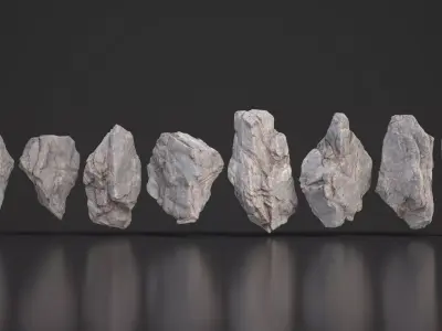 8 Modular Cliff Rocks 3D Pack 250902 Low-poly 3D model