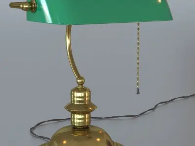 Green bankers lamp 3D model