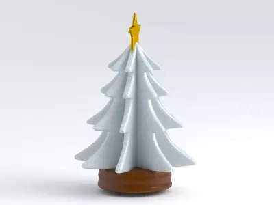 christmas tree table show piece snow 3D model