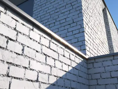 Damaged white brick wall texture Texture