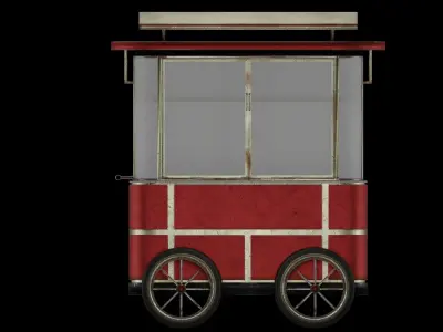 Turkish Bagel Cart Low-poly 3D model