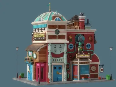Cartoon House 16 3D model