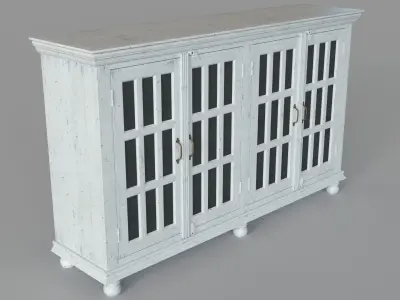 Transitional 4-Door Credenza 3D model